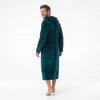 GAUBERT unisex flisinis chalatas su gobtuvu, ilgas, žalsvai mėlynos spalvos 2XL/3XL