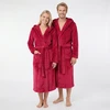 GAUBERT unisex flisinis chalatas su gobtuvu, ilgas, bordo spalvos 2XL/3XL
