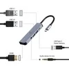 GEMBIRD A-CM-COMBO5-02 kelių prievadų adapteris C tipo USB 5in1 šakotuvas + HDMI + PD + stereofoninis garsas