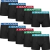 GIANVAGLIA Basic 026 vyriškos medvilninės boxer trumpikės su spalvotomis juostomis, L dydis 10 vnt.