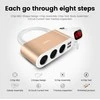 Car Cigarette Lighter Socket Splitter B08 – 3 sockets + 2xUSB – 3,1A 120W with display and cable auksinis