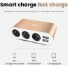 Car Cigarette Lighter Socket Splitter B08 – 3 sockets + 2xUSB – 3,1A 120W with display and cable auksinis