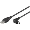 Goobay Kabelis USB A kištukas – mini USB kištukas 90° kampu,1.8m juodas