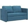Grindų sofa-lova, 2-1, mėlynos spalvos, 122x204x55cm, aksomas