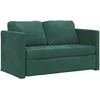 Grindų sofa-lova, 2-1, tamsiai žalia, 122x204x55cm, aksomas