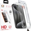 Grūdintas stiklas Tel Protect Dust-Free Easy Fit Full Glue 6D skirtas Apple iPhone 15 Pro juodas – 2 vnt