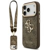 Guess 4G Big 4G Classic Logo Big Strap Metal Mygtukai dėklas skirtas Apple iPhone 17 Pro rudos spalvos