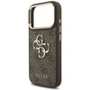 Guess 4G Big 4G Classic Logo Big Strap Metal Mygtukai dėklas skirtas Apple iPhone 17 Pro rudos spalvos