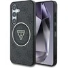 Guess 4G Glitter Triangle Mygtukai MagSafe Samsung Galaxy S25 Plus dėklas telefonui juodos spalvos