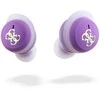 Violetinės Guess 4G ausinės su auksiniu logotipu