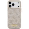 Guess 4G Logo Plate MagSafe dėklas Apple iPhone 17 Pro Max rožinės spalvos