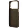 Guess 4G Logo Plate MagSafe dėklas Apple iPhone 17 Pro rudos spalvos