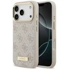 Guess 4G Logo Plate MagSafe dėklas skirtas Apple iPhone 17 Pro rožinės spalvos