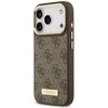 Guess 4G Logo Plate MagSafe dėklas skirtas Apple iPhone 17 Pro rudos spalvos