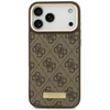 Guess 4G Logo Plate MagSafe dėklas Apple iPhone 17 Pro Max rudos spalvos