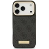 Guess 4G Logo Plate MagSafe dėklas Apple iPhone 17 Pro juodos spalvos