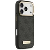 Guess 4G Logo Plate MagSafe dėklas Apple iPhone 17 Pro juodos spalvos