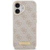 Guess 4G Logo Plate MagSafe dėklas skirtas Apple iPhone 17 Pro rožinės spalvos