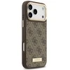 Guess 4G Logo Plate MagSafe dėklas skirtas Apple iPhone 17 Pro Max rudos spalvos