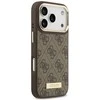 Guess 4G Logo Plate MagSafe dėklas skirtas Apple iPhone 17 Pro rudos spalvos