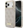 Guess 4G Logo Plate MagSafe dėklas skirtas Apple iPhone 17 Pro Max rožinės spalvos