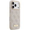 Guess 4G Logo Plate MagSafe dėklas Apple iPhone 17 Pro rožinės spalvos