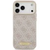 Guess 4G Logo Plate MagSafe dėklas skirtas Apple iPhone 17 Pro Max rožinės spalvos