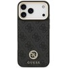 Guess 4G Srtass Logo & Big Strap Metal Mygtukai MagSafe dėklas skirtas Apple iPhone 17 Pro Max juodos spalvos