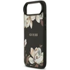 Guess Grained Flowers Classic Logo MagSafe dėklas Apple iPhone Air juodos spalvos