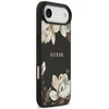 Guess Grained Flowers Classic Logo MagSafe dėklas Apple iPhone Air juodos spalvos