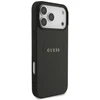 Guess Grained Ring MagSafe dėklas Apple iPhone 17 Pro Max juodos spalvos