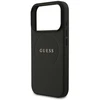 Guess Grained Ring MagSafe dėklas Apple iPhone 17 Pro juodos spalvos