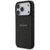 Guess Grained Ring MagSafe dėklas Apple iPhone 17 Pro juodos spalvos