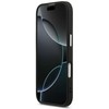 Guess Grained Triangle Logo MagSafe dėklas skirtas Apple iPhone 17 juodos spalvos