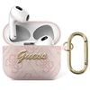 Guess GUA34GSMP AirPods 3 dėklas rožinės spalvos 4G Script Metal Collection