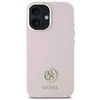 Guess GUHCP16SM4DGPP Apple iPhone 16 6.1″ rožinės spalvos kietas dėklas Silicone Logo Strass 4G