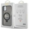 Apple Guess GUHMP13MHRSGSK iPhone 13 / 14 / 15 6.1" juodos spalvos dėklas Ring Stand Script Glitter MagSafe