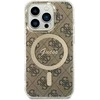 Guess GUHMP15LH4STW Apple iPhone 15 Pro 6.1″ rudos spalvos kietas dėklas IML 4G MagSafe