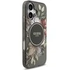 Guess IML Flowers Strap MagSafe dėklas skirtas Apple iPhone 17 juodos spalvos