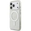Guess IML Glitter Pearl Strap MagSafe dėklas Apple iPhone 17 Pro skaidrus