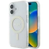 Guess GUHMP16SHFGERET Apple iPhone 16 6.1″ skaidrus kietas dėklas IML Glitter Circle MagSafe