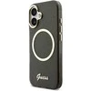 Guess IML Glitter Script Strap MagSafe dėklas skirtas iPhone 17 Juodas