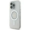 Guess IML Rhinestones Ring MagSafe Apple iPhone 16 Pro dėklas telefonui baltos spalvos