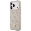 Guess Leather 4G Triangle Strass MagSafe dėklas Apple iPhone 17 Pro rožinės spalvos