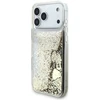 Guess Liquid Glitter 4G Charms dėklas, skirtas iPhone 18 Pro Max / 17 Pro Max, auksinis
