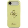 Guess Liquid Silicone 4G Metal Logo dėklas skirtas Apple iPhone 17 Air geltonos spalvos
