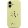 Guess Liquid Silicone 4G Metal Logo dėklas skirtas Apple iPhone 17 geltonos spalvos