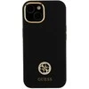 Guess GUHCP15SM4DGPK Apple iPhone 15 / 14 / 13 6.1″juodos spalvos kietas dėklas Silicone Logo Strass 4G