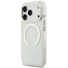 Guess Metal Outline MagSafe dėklas, skirtas iPhone 18 Pro / 17 Pro, auksinis