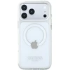 Guess Metal Outline MagSafe dėklas, skirtas iPhone 18 Pro Max / 17 Pro Max, sidabrinis